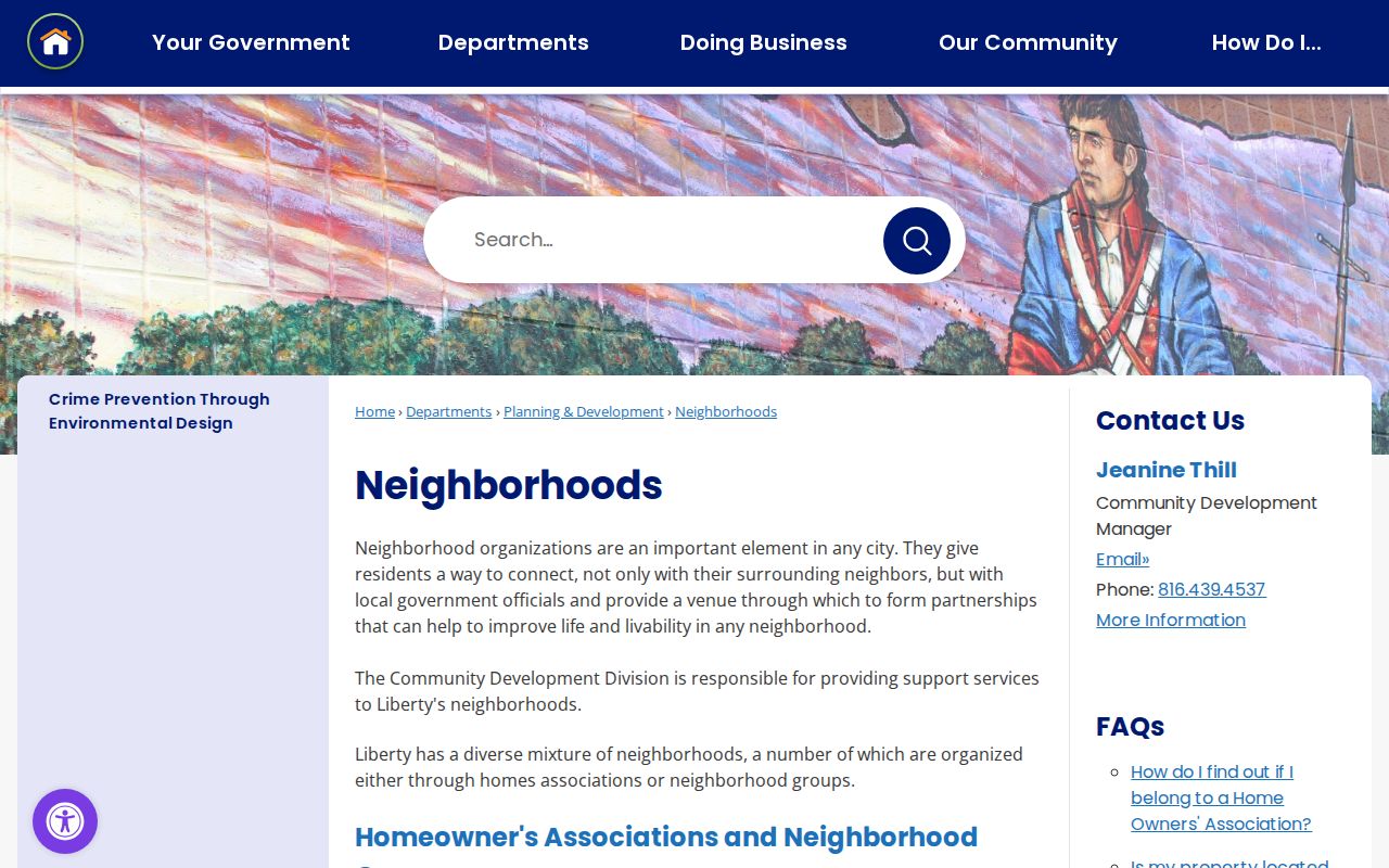 Clay County neighbors Liberty neighborhood associations map