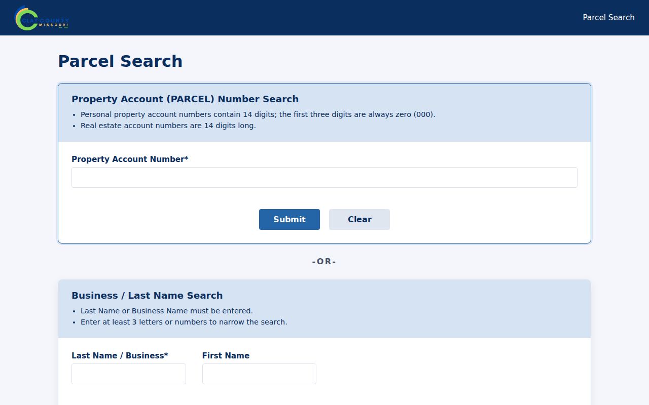 Clay County street directory Collector address and ZIP search